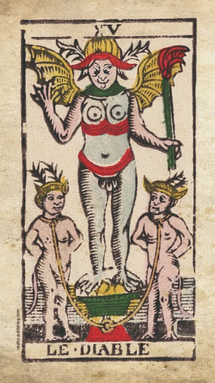 Le Diable, arcane XV du Tarot de Marseille de Nicolas Conver